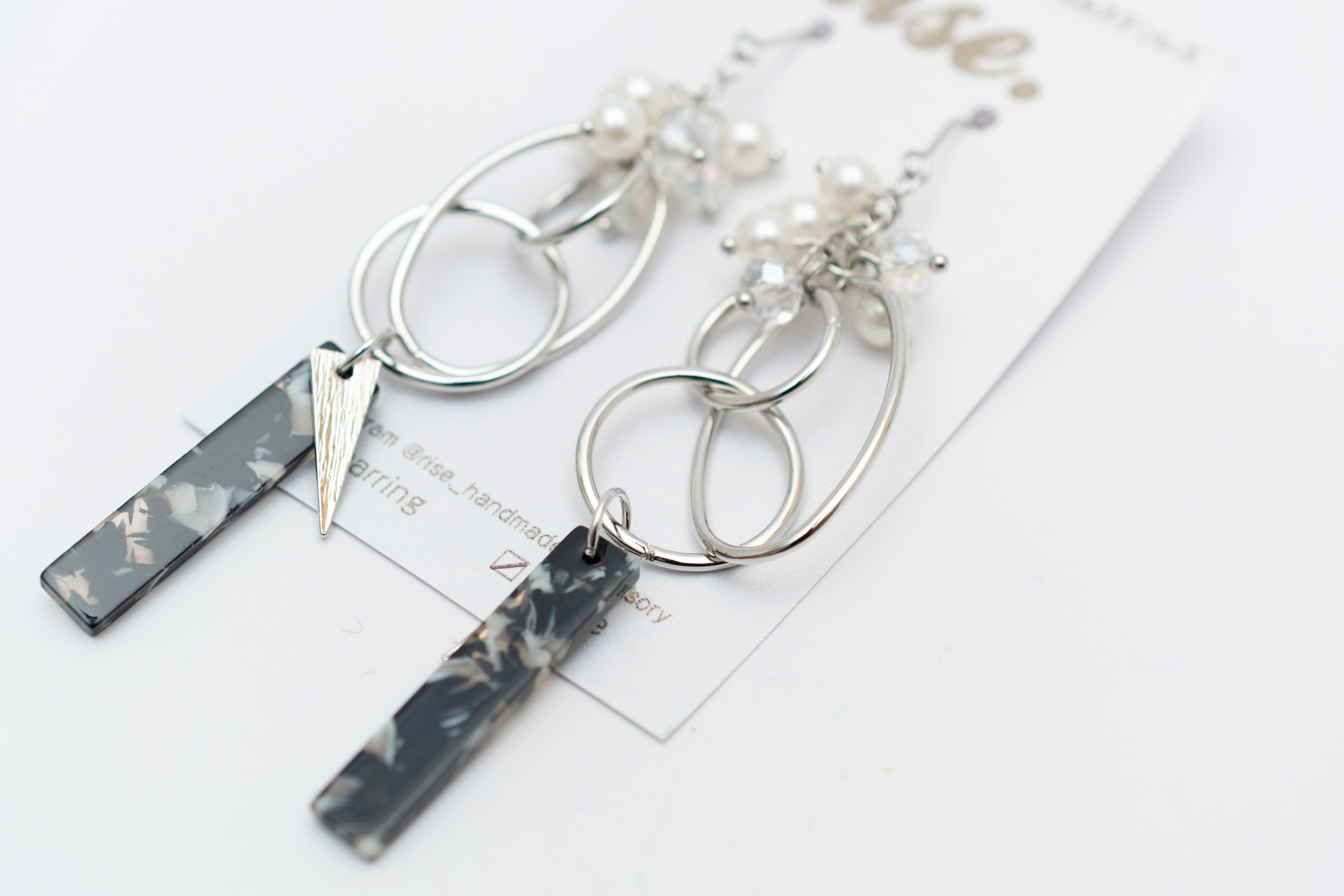 rise._handmade_accessory様🌻3連ステンレスフープとスティックピアス（黒）